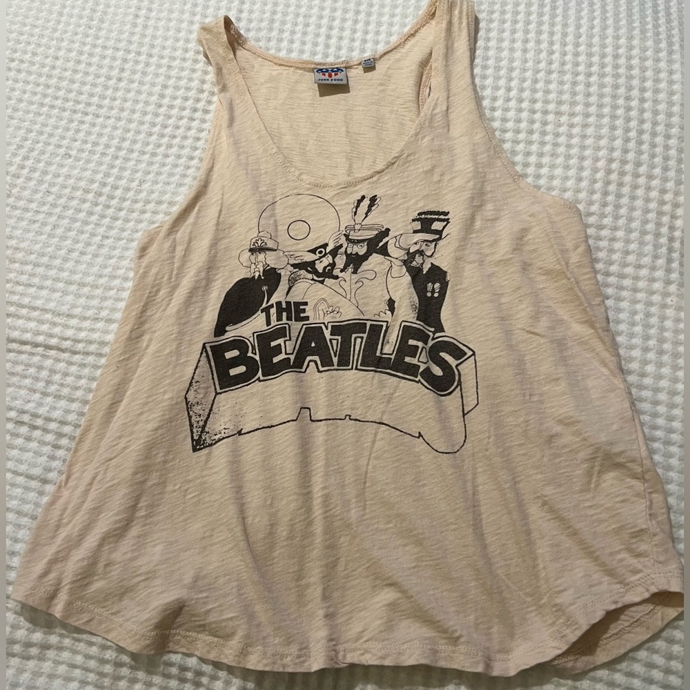 Junk Food Clothing Beige Tank Top